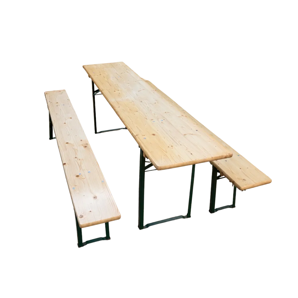 Bierzeltgarnitur (Tisch + 2 Bänke)